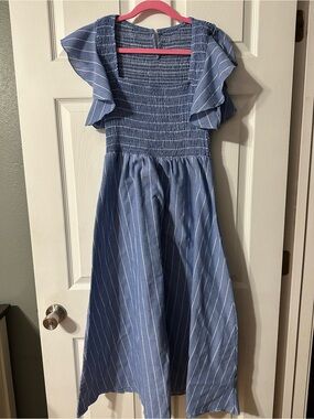 CUPSHE Women’s Blue Striped Smocked Sundress